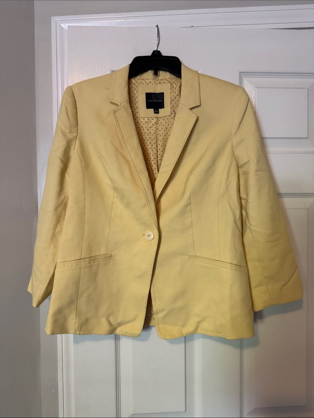 Ann Taylor Pale Yellow Single-Button Blazer